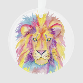 Kleurrijke Waterverf Lion Ornament