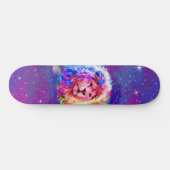 Kleurrijke Waterverf Lion Space Persoonlijk Skateboard (Horizontaal)