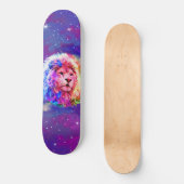 Kleurrijke Waterverf Lion Space Persoonlijk Skateboard (Voorkant)