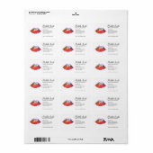 Kleurrijke Waterverf Lippen Make-up Schoonheidstek Etiket (Full Sheet)