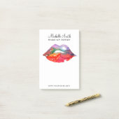 Kleurrijke Waterverf Lippen Make-up Schoonheidstek Post-it® Notes (Op bureau)