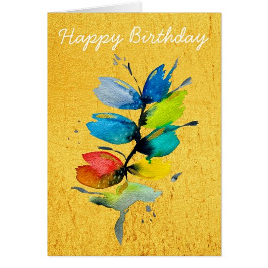 Kleurrijke waterverf los abstracte florale oplossi (Voorkant)