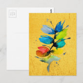 Kleurrijke waterverf los abstracte florale oplossi briefkaart (Voorkant / Achterkant)