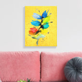 Kleurrijke waterverf los abstracte florale oplossi canvas afdruk (Insitu (Woonkamer))