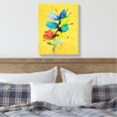 Kleurrijke waterverf los abstracte florale oplossi canvas afdruk (Insitu (Slaapkamer))