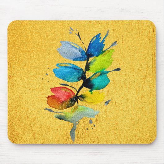 Kleurrijke waterverf los abstracte florale oplossi muismat (Voorkant)