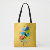 Kleurrijke waterverf los abstracte florale oplossi tote bag (Voorkant)