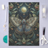 Kleurrijke Waterverf Luna Moth & Maan Decoupage Tissuepapier (Craft)