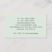 Kleurrijke Waterverf Macaron Baker Pastry Chef Min Visitekaartje (Achterkant)