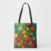 Kleurrijke Waterverf Maple verlaat Canvas tas (Voorkant)
