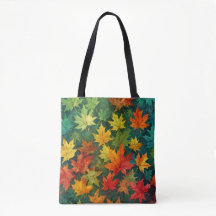 Kleurrijke Waterverf Maple verlaat Canvas tas