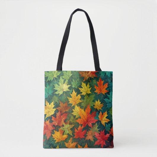 Kleurrijke Waterverf Maple verlaat Canvas tas (Voorkant)