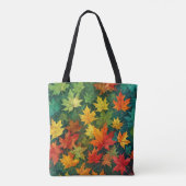 Kleurrijke Waterverf Maple verlaat Canvas tas (Achterkant)