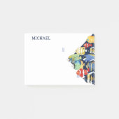 Kleurrijke Waterverf Mariene Vis Gepersonaliseerde Post-it® Notes (Voorkant)