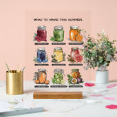 Kleurrijke Waterverf Mason Jar Summer Food Art Acryl Bord (Huwelijk)