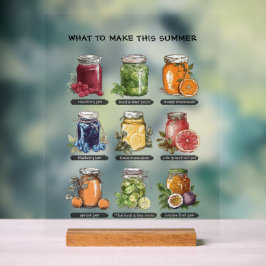 Kleurrijke Waterverf Mason Jar Summer Food Art Acryl Bord