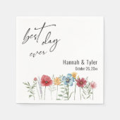 Kleurrijke Waterverf Meadow Wilde Borders Servet (Voorkant)