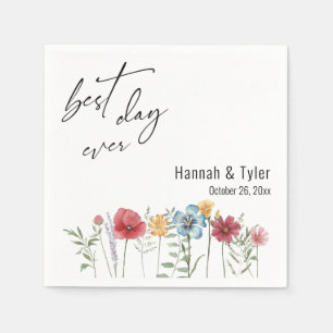 Kleurrijke Waterverf Meadow Wilde Borders Servet