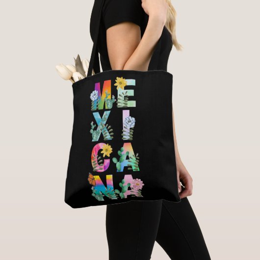Kleurrijke Waterverf Mexicana Tote Bag (Dichtbij)
