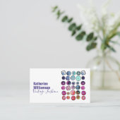 Kleurrijke Waterverf naaien Button Visitekaartje (Staand voorkant)