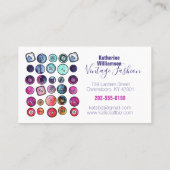 Kleurrijke Waterverf naaien Button Visitekaartje (Achterkant)