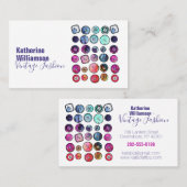 Kleurrijke Waterverf naaien Button Visitekaartje (Voorkant / Achterkant)