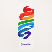 Kleurrijke Waterverf Naam Monogram Yogamat (Voorkant)
