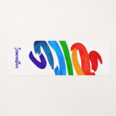 Kleurrijke Waterverf Naam Monogram Yogamat (Voorkant (horizontaal))