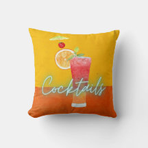 Kleurrijke waterverf & neon tropische cocktails
