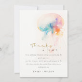 Kleurrijke Waterverf onderwater kwal bruiloft Bedankkaart (Voorkant)
