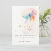 Kleurrijke Waterverf onderwater kwal bruiloft Bedankkaart (Staand voorkant)