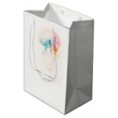 Kleurrijke Waterverf onderwater kwal bruiloft Medium Cadeauzakje (Achterkant Gekanteld)