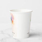 Kleurrijke Waterverf onderwater kwal bruiloft Papieren Bekers (Links)