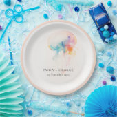 Kleurrijke Waterverf onderwater kwal bruiloft Papieren Bordje (Feest)