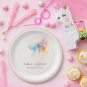 Kleurrijke Waterverf onderwater kwal bruiloft Papieren Bordje (Feest)