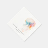 Kleurrijke Waterverf onderwater kwal bruiloft Servet (Hoek)