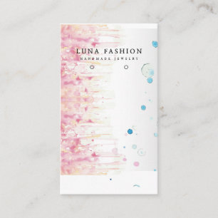 Kleurrijke Waterverf Oorbellen & Ketting Display Contactkaartje