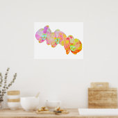 Kleurrijke waterverf orchidee schilderij poster (Keuken)