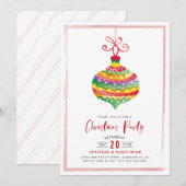 Kleurrijke Waterverf Ornament Kerstfeest Kaart (Voorkant / Achterkant)