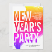 Kleurrijke waterverf Oudejaarsavond feest Kaart (Voorkant)
