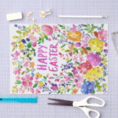 Kleurrijke waterverf paaseieren en bloemen tissuepapier (Craft)