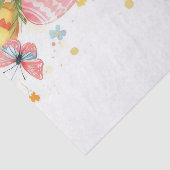 Kleurrijke waterverf paaseieren en bloemen tissuepapier (Detail)