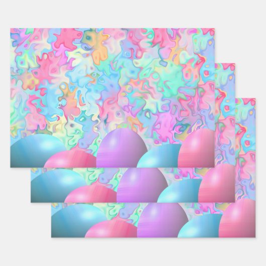 Kleurrijke Waterverf paaseieren Inpakpapier Vel (Set)