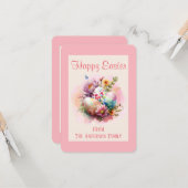 Kleurrijke Waterverf Paaseieren Pasen Kaart (Voorkant / Achterkant in situ)