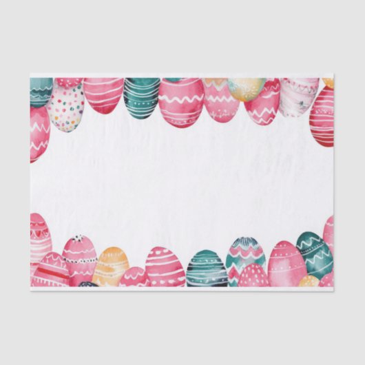 Kleurrijke waterverf paaseieren tissuepapier (Voorkant)