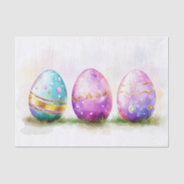 Kleurrijke waterverf paaseieren tissuepapier