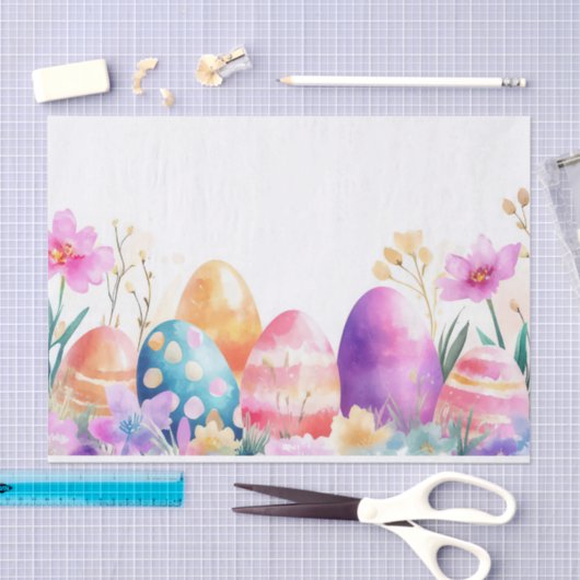 Kleurrijke waterverf paaseieren tissuepapier (Craft)