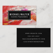 Kleurrijke Waterverf Paint Brushed Art Texture Visitekaartje (Voorkant / Achterkant)