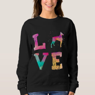 Kleurrijke Waterverf Paint Doberman Pinscher Dog Trui