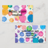 Kleurrijke waterverf Paint Splash Abstract Design Visitekaartje (Voorkant / Achterkant)